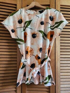 Ann Taylor Floral Top With Belt
